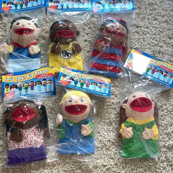 New Lakeshore Let's Talk Kid Hand Puppet Classroom Learning Lot of 6 - Picture 2 of 9